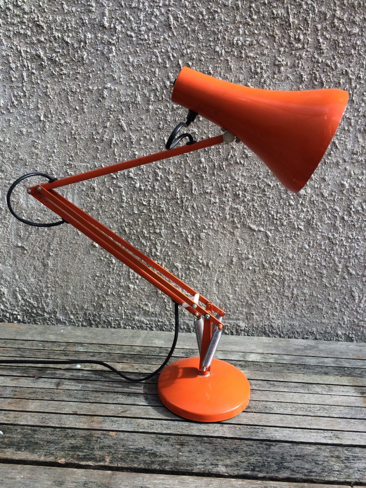 orange anglepoise lamp