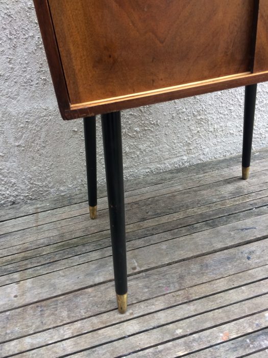 Vintage Mid Century Record LP Storage Cabinet On Dansette Legs