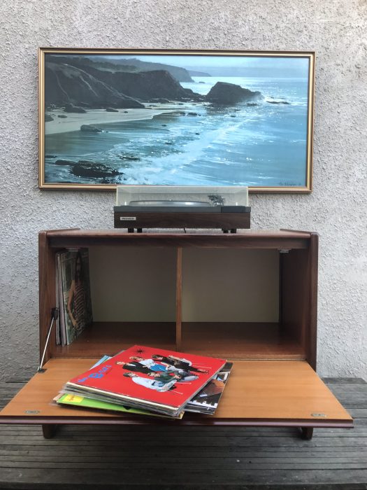Retro Teak Record Cabinet Vinyl Storage Cupboard G Plan Style Quadrille Legs