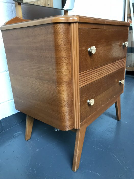 Mid Century Handcrafted Oak Veneer Dressing Cabinet by Homeworthy Furniture