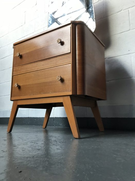 Mid Century Handcrafted Oak Veneer Dressing Cabinet by Homeworthy Furniture