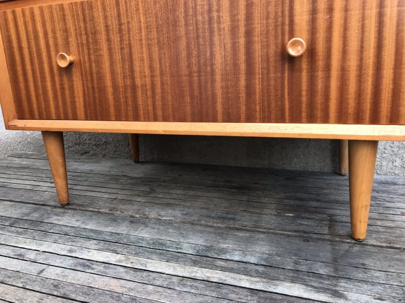 Vintage Retro Mid Century Modernist Oak Tallboy Chest of 4 Drawers