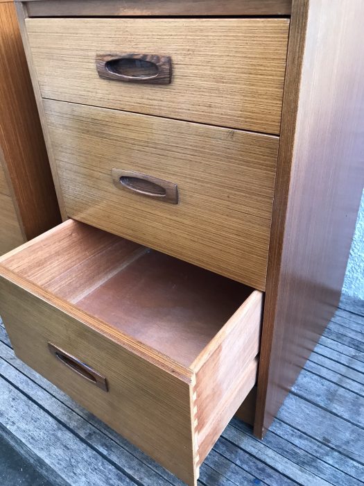 Pair Of Retro Vintage Mid Century Teak G Plan Style Chest of Drawers / Bedside Tables 1960s 70s