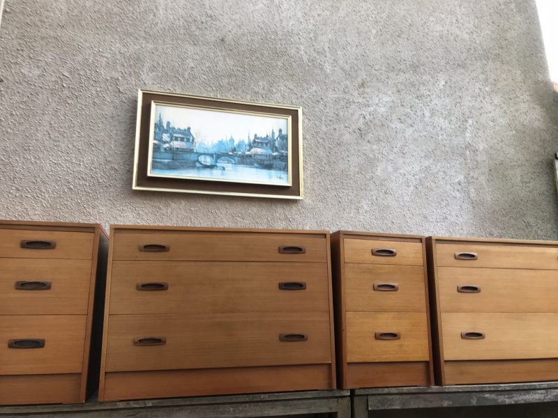 Pair Of Retro Vintage Mid Century Teak G Plan Style Chest of Drawers 1960s 70s