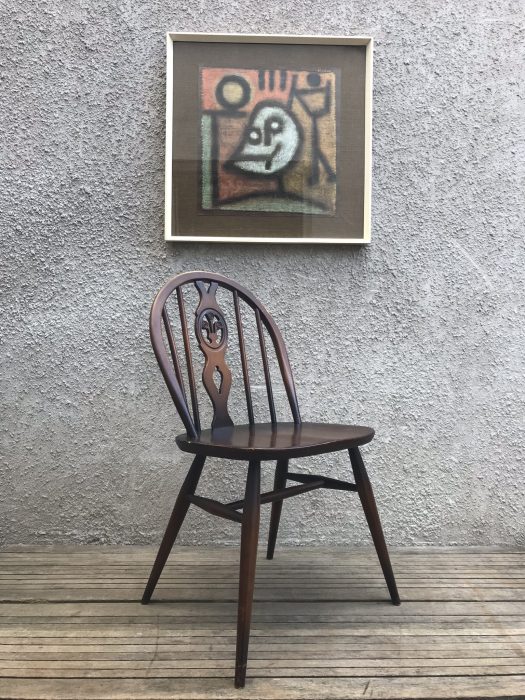 Ercol Windsor 371 Chairs Fleur-de-Lys Mid Century 