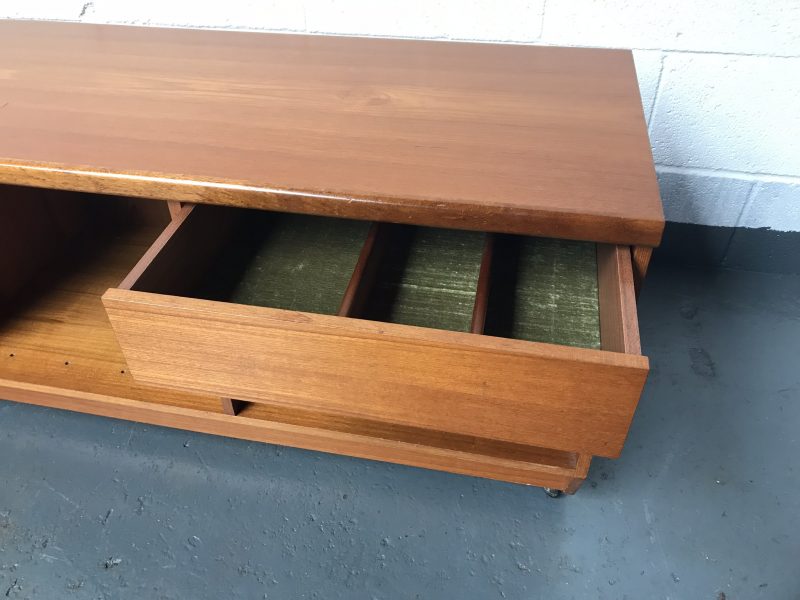 Retro G Plan Style Lowboard Media TV Vinyl Storage Pavement Vintage