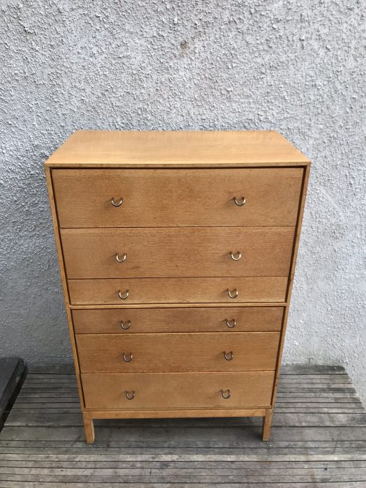 Vintage Mid Century Stag Oak Chest of Drawers / Tallboy