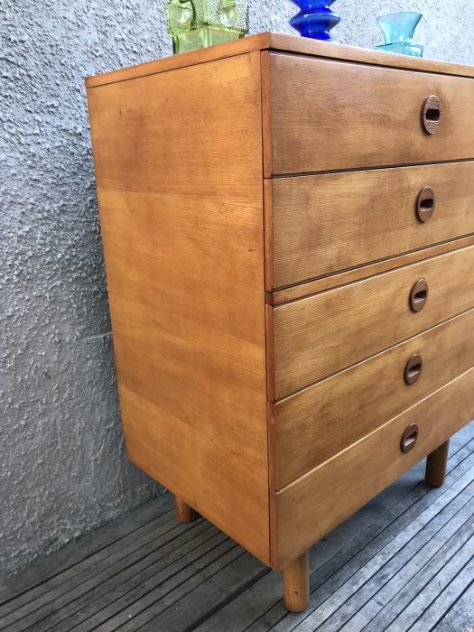 Mid Century Vintage Chest Of 5 Drawers by UNIFLEX