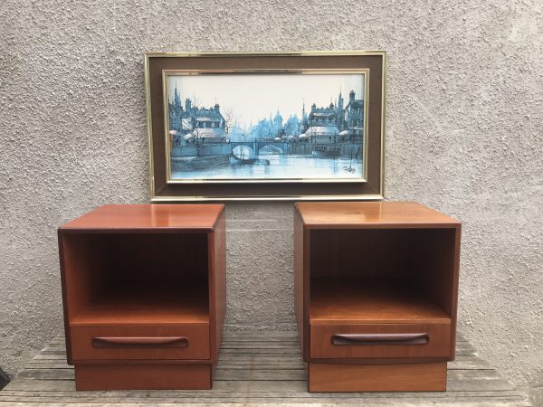 Pair Of Mid Century G Plan Fresco Teak Bedside Cabinets