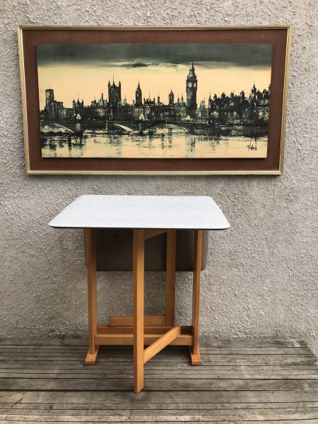 Vintage 1950s Mid Century Melamine Gate Leg Kitchen Table 