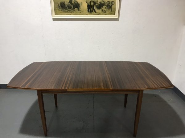 Vintage Mid Century Zebrano ELLIOTS OF NEWBURY Extendable Dining Room Table