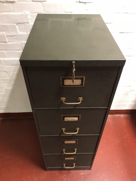 Vintage Industrial RONEO Metal Filing Cabinet