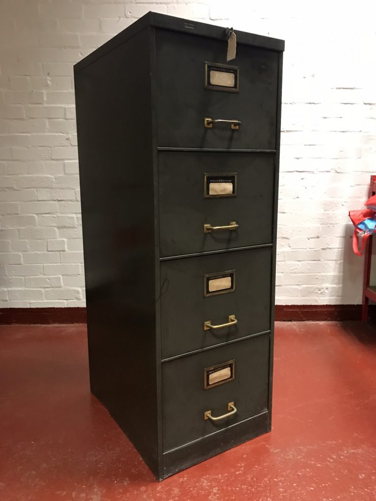 Vintage Industrial Roneo Metal Filing Cabinet