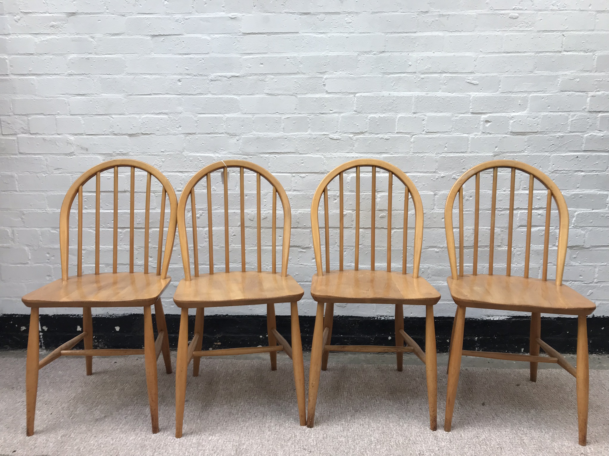 4 x Vintage 1960s ERCOL Windsor Kitchen Chairs