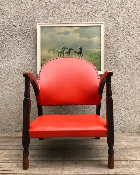 Original Art Deco Library Chair / Occasional / Hall Chair 