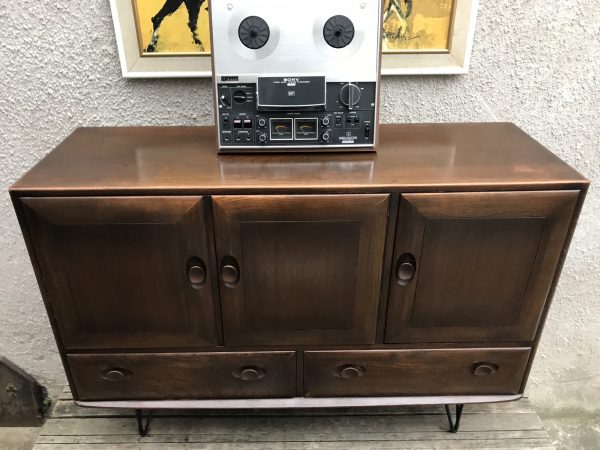 ERCOL Sideboard Mid Century Vintage Retro Blue Label Updated With Hairpin Legs!