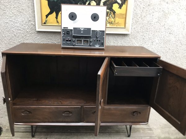 ERCOL Sideboard Mid Century Vintage Retro Blue Label Updated With Hairpin Legs!