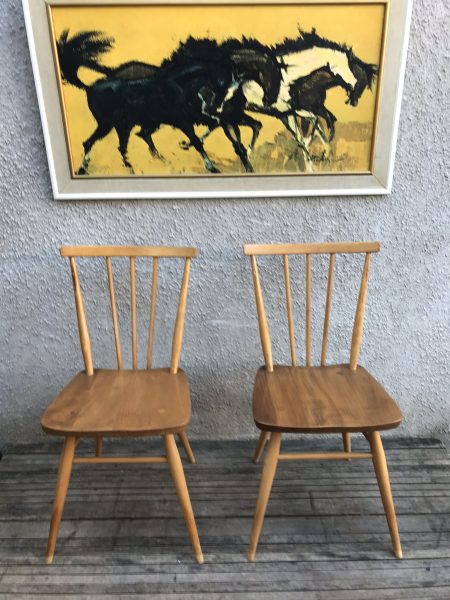 Pair of Vintage ERCOL ALL PURPOSE Chairs 391