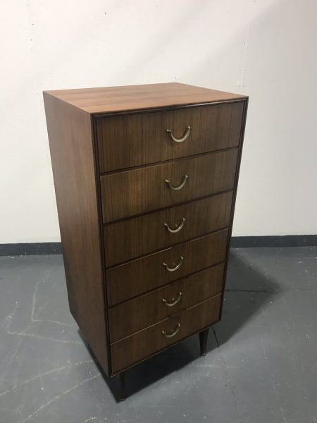 Classic Mid Century Teak TallBoy Chest of 6 Drawers by Meredew
