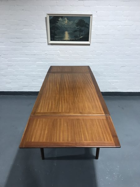 Vintage 1960s Danish Inspired Teak Drawleaf Extending Dining Table By A. Younger