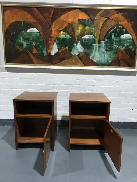 Pair of Retro Vintage 1960s AVALON Bedside Cabinets / Cupboards