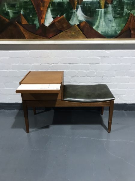 Retro Telephone Hall Table with Seat Drawer & Shelf By Chippy