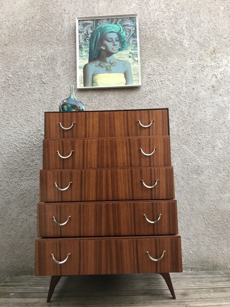 1960s Vintage MEREDEW Tallboy / Chest of Drawers