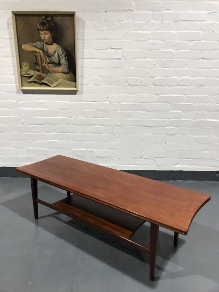 Vintage Mid Century Richard Hornby Danish Style Two-Tier Coffee Table