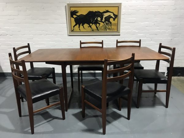 Vintage Retro 1960s Danish Extendable Teak Dining Table Gunther Hoffsted Style