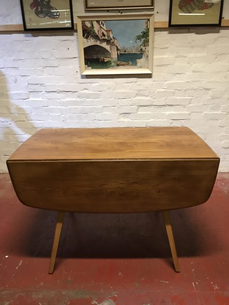 1960s ERCOL Drop Leaf Square Elm & Beech Dining Table Model 833