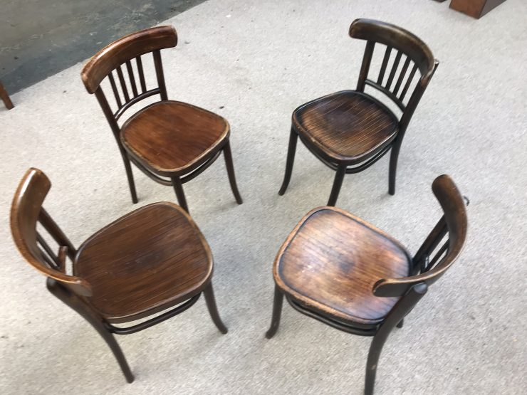 4 x Antique Bentwood Chairs Krakow, Poland Style of Early 20th