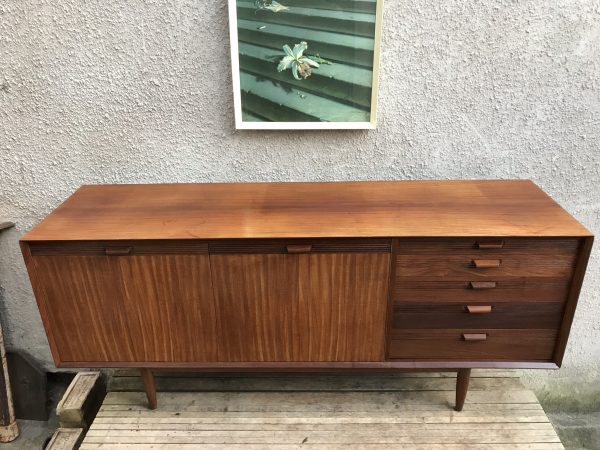 Large 1950s Vintage Teak & Rosewood Veneers Sideboard