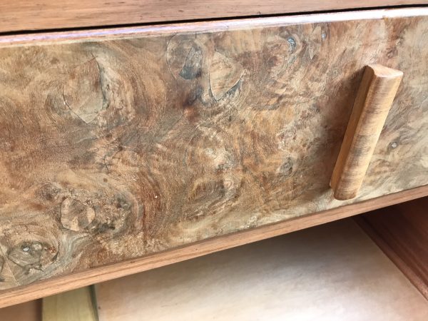 Beautiful Vintage Burr Walnut Chest of Drawers Art Deco 1920s-1950s