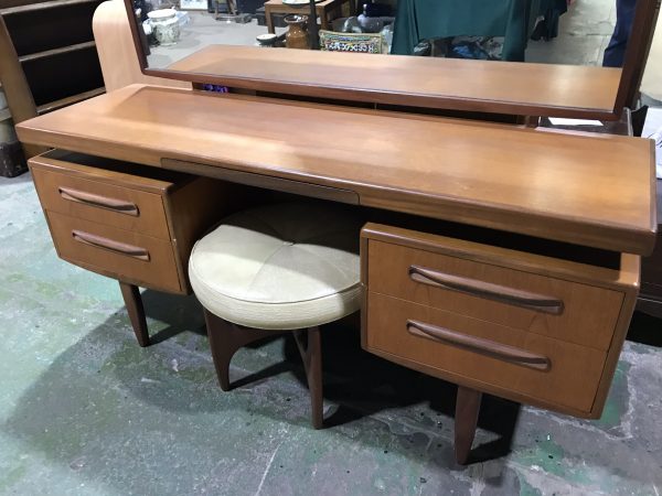 Mid Century G PLAN FRESCO Floating Top Desk / Dressing Table with Mirror & Matching Stool