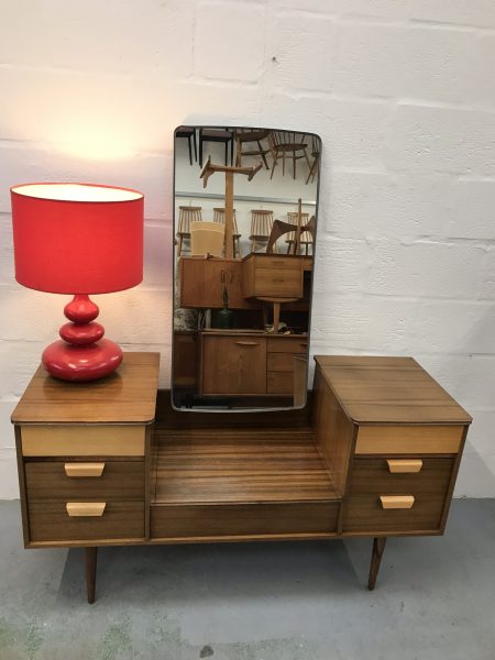 Vintage Mid Century UNIFLEX Walnut Dressing Table