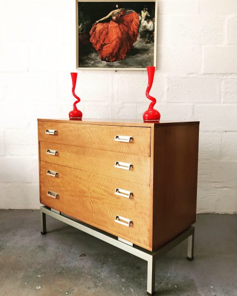 Vintage Mid Century G PLAN 'Limba' Range 4 Drawer Chest Of Drawers 1960s