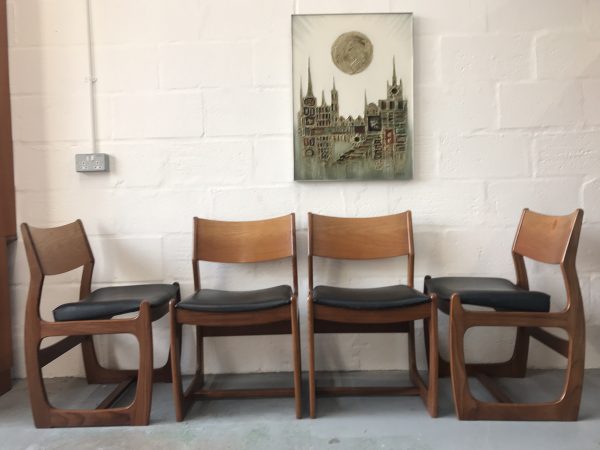 4 x Mid Century PORTWOOD Teak Dining Chairs 1960s (Danish Style)