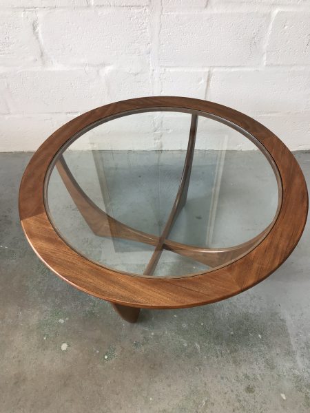 1960s Teak Glass Circular 'Astro' Coffee Table by V.B. Wilkins for G Plan