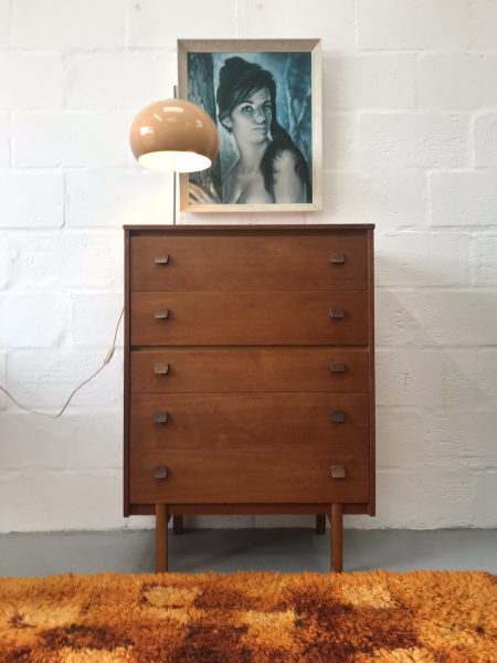 Retro Teak 1960s Symbol Chest of Drawers