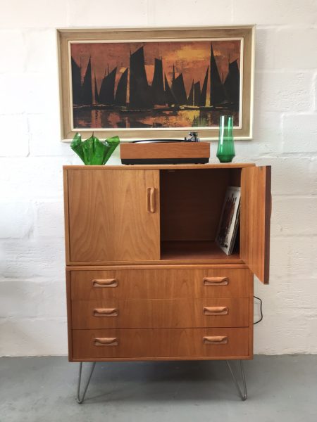 Re-Purposed Vintage G Plan Fresco Cabinet and Drawers on Hairpin Legs