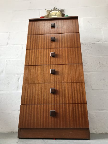 Vintage Mid Century 6 Drawer Tallboy