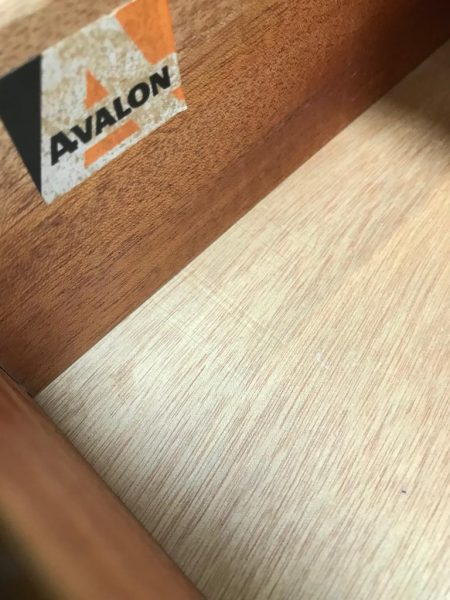 Vintage Mid Century AVALON Teak Chest Of 6 Drawers  / TallBoy