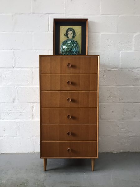 Vintage 1960s MEREDEW Tallboy / Chest of Drawers