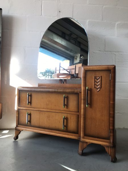 Vintage Mid Century CWS Ltd Oak Dressing Table Art Deco Style
