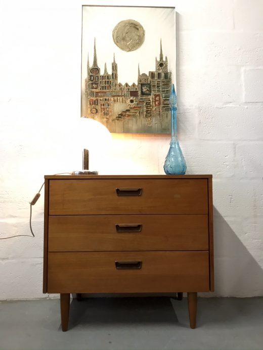 Small Vintage Retro Schreiber Chest Of 3 Drawers