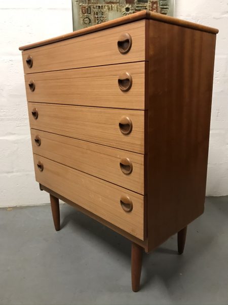 Vintage Chest of 5 Drawers by Schreiber 