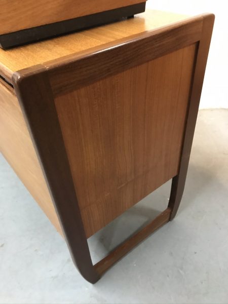 1970s Retro Teak Record Cabinet Vinyl Storage Cupboard G Plan Style Quadrille Legs
