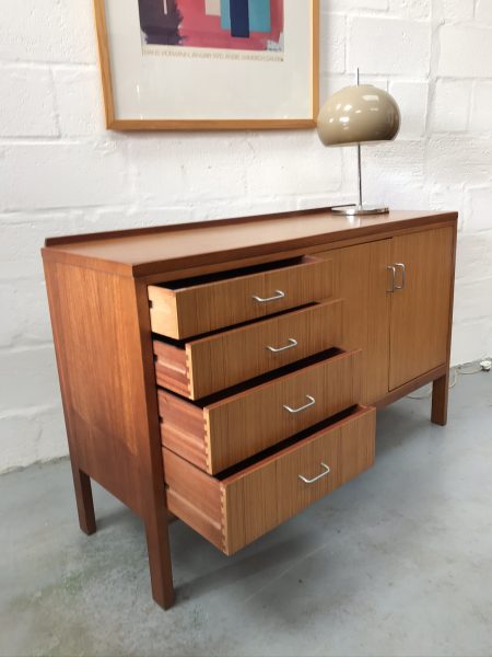 1970s Retro Industrial Oak Chest of Drawers / Sideboard Military MOD