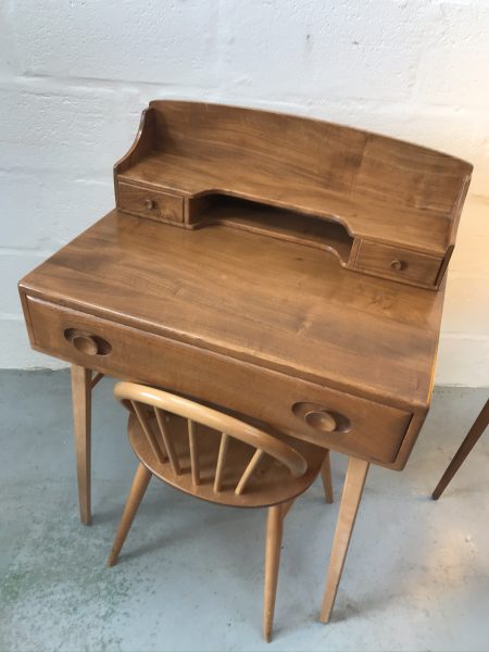 Original Mid Century ERCOL Windsor Writing Table / Desk  & Chair 