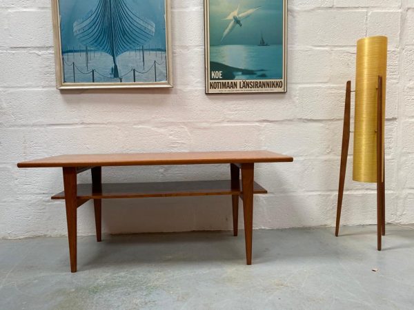 Retro Mid Century Teak Coffee Table / Media Table